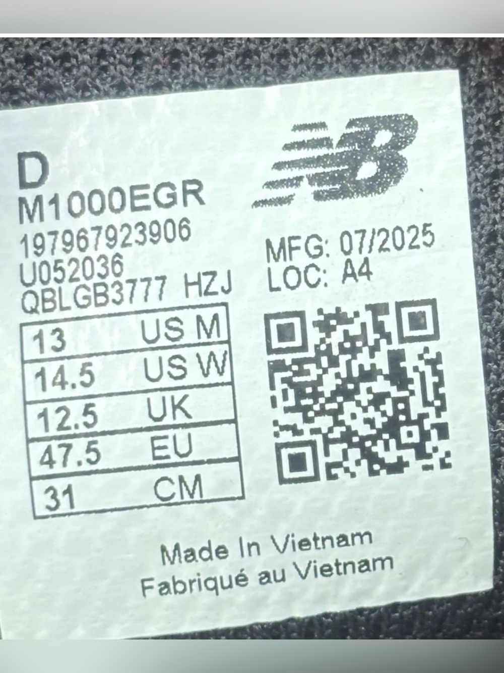 New Balance 1000 🔥 NB Black Silver Metallic Gray M1000EGR U052036 8 10 11.5 13 - Picture 11 of 11